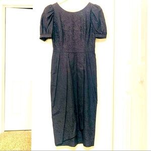 Vintage LANZ black cocktail dress women size 12 Whimsygoth witch 80’ cotton